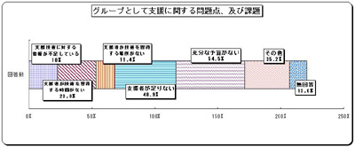 グラフ　グループとして支援に関する問題点、及び課題