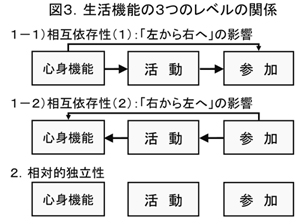 図３．生活機能の３つのレベルの関係