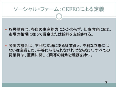 CEFECによるソーシャル・ファームの定義