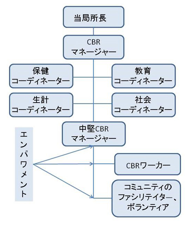 図　地方当局、NGOによる地区・小地区におけるCBRプログラム