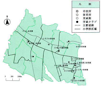 保育所・児童館・学童クラブ分布図