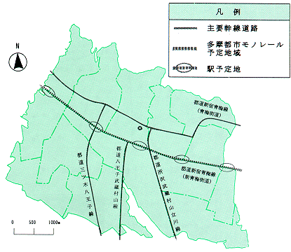 道路・公共交通機関分布図