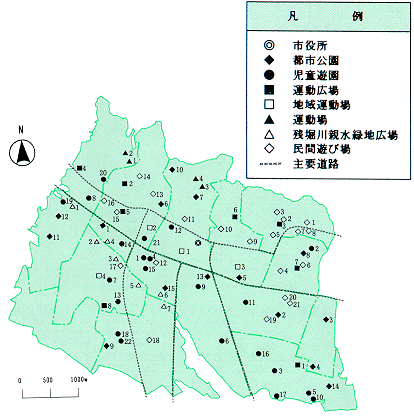 公園・遊び場等位置図