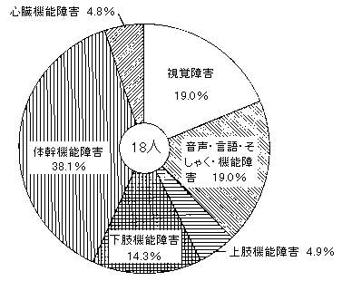 問６　障害の種類　の回答グラフ