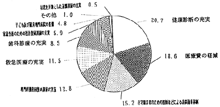 円グラフ　医療についてどのような要望があるか