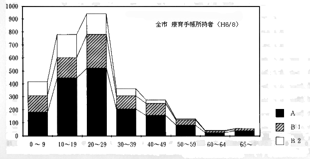 棒グラフ：全市　療育手帳所持者