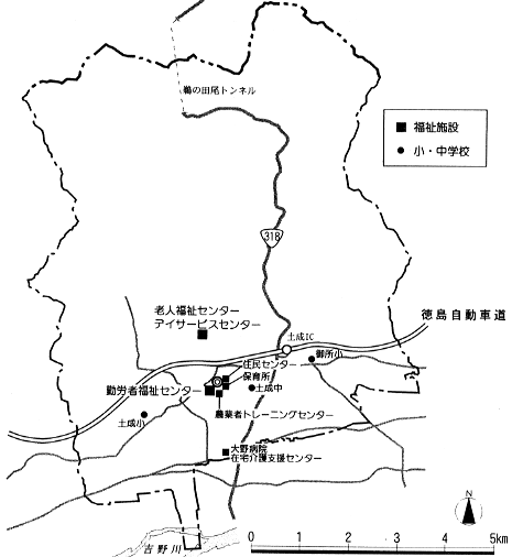 障害者保健・医療・福祉にかかわる施設（町内）の図