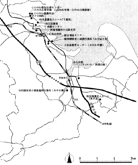 市内の障害者施設図