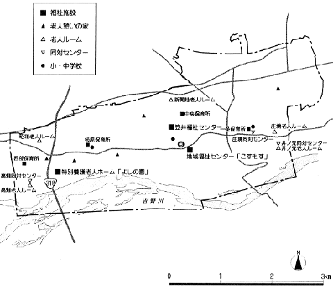 障害者保健・医療・福祉にかかわる施設（町内）図