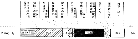 （１）相談先　〔問31〕（複数回答）のグラフ