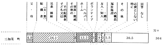 ２．日常生活（２）主な介護者グラフ　〔問11〕