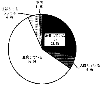 図－６５　医療機関での治療状況　（円グラフ）