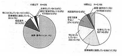 グラフ：日常生活の様子（身体障害者）