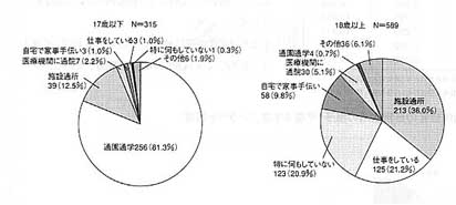 グラフ：日常生活の様子（知的障害者）