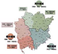 障害保健福祉圏域の図