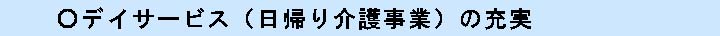 デイサービス（日帰り介護事業）の充実