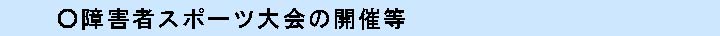 障害者スポーツ大会の開催等