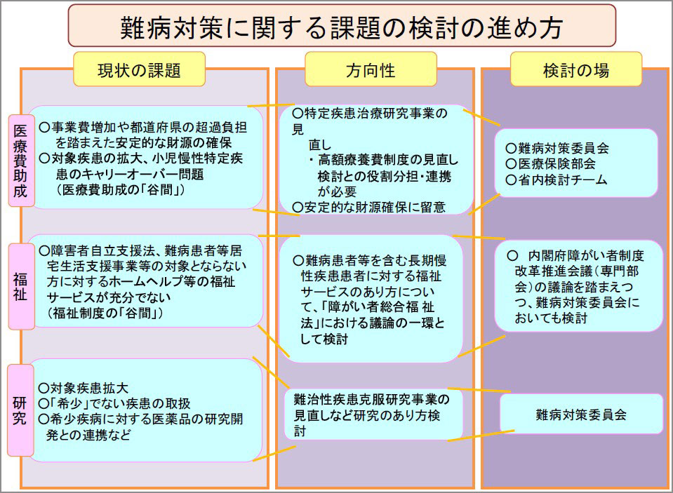 難病対策に関する課題検討の進め方