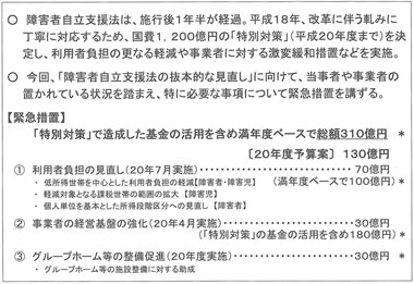 図　障害者自立支援法の抜本的な見直しに向けた緊急措置