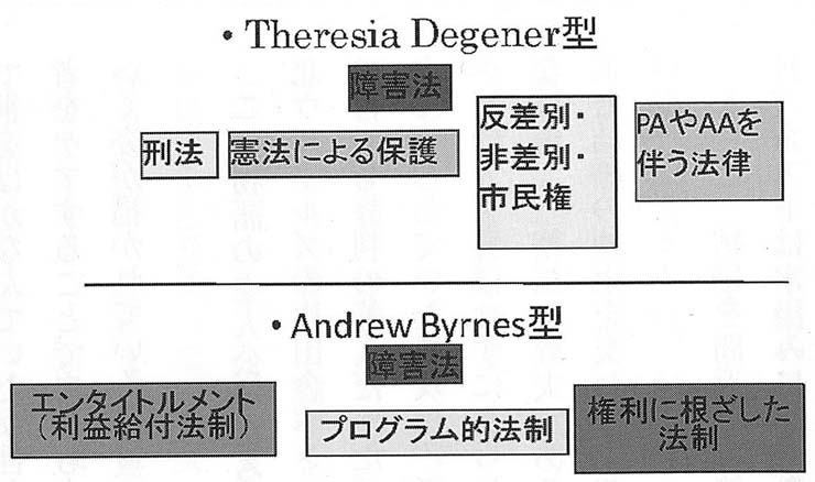 図２　二つの国内法制整備スキーマ（秋山愛子氏による整理）