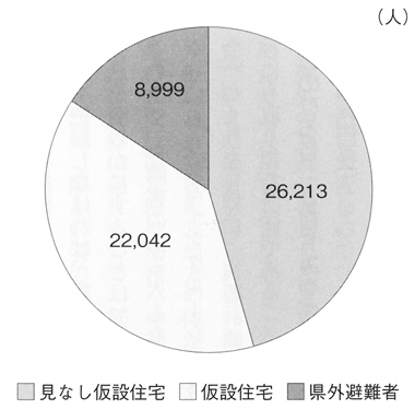 円グラフ　被災者の生活状況