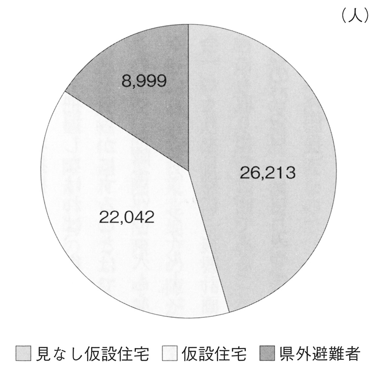 円グラフ　被災者の生活状況
