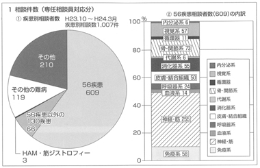 円グラフ　平成２３年度難病相談・支援センター相談実績