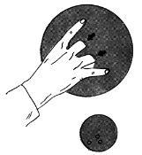 図２　３つ穴ボールを使うときの指の位置