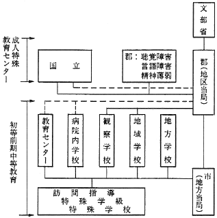 図９．成人及び児童の特殊教育の組織 