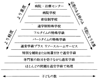 図２　特殊教育プログラムの連続性