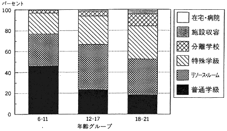 図２　年齢グループ別教育措置の状況