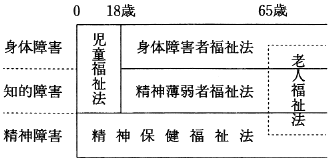 図　日本の障害者福祉関係法の対象