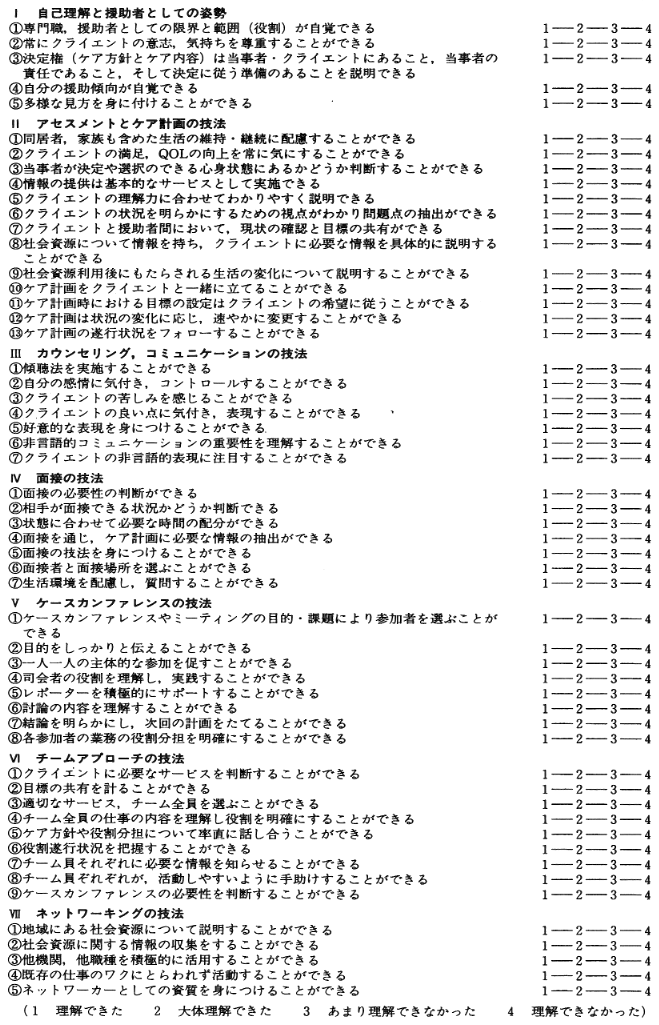 図４　ケアコーディネーションについての研修の評価票