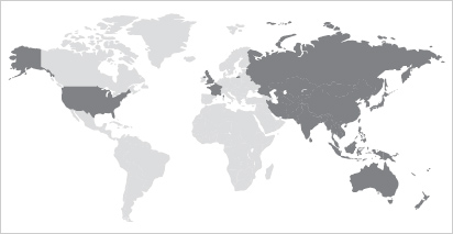 ESCAP加盟国を世界地図で表している。