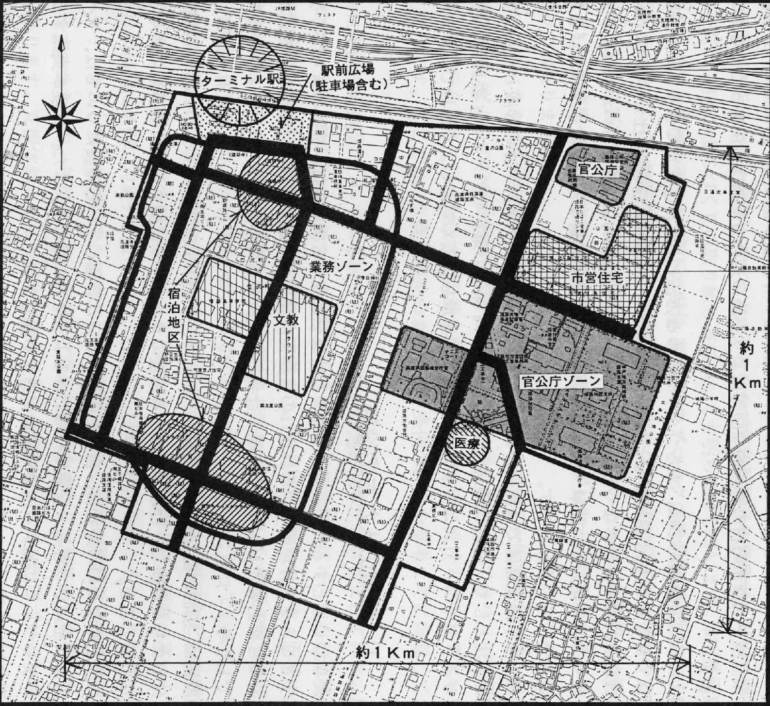 福祉のまちづくりモデル地区例の図