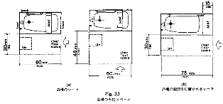 浴槽の有効スペースを表した図