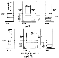 浴槽内の手すりのサイズを表した図