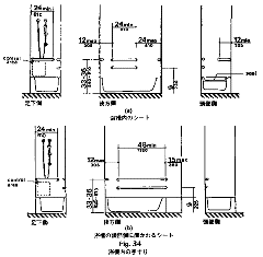 浴槽内の手すりのサイズを表した図