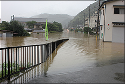 浸水時の地区の写真