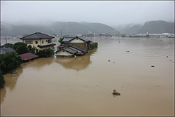 浸水時の地区の写真