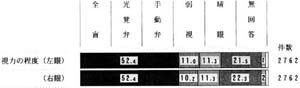 視力の程度の帯グラフ