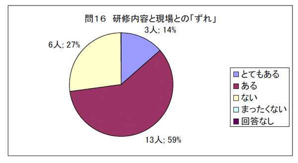 問１６　研修内容と現場との「ずれ」
