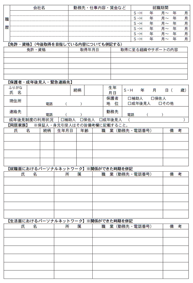 パーソナルネットワーク票