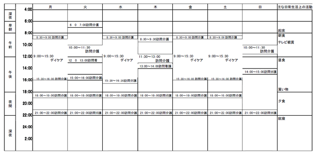 二〇〇八年六月三〇日／七月四日 ケアプラン
