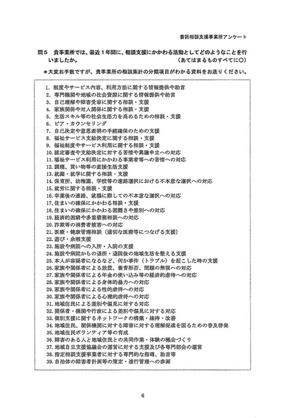 委託相談支援事業所アンケート