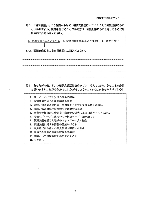 相談支援従事者アンケート