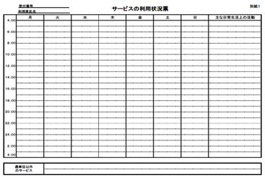 図４－４ サービス利用意向調査勘案事項様式（表・裏）