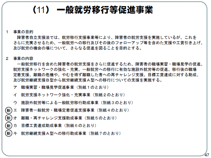 （11） 一般就労移行等促進事業