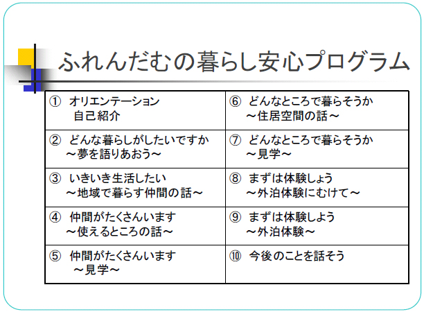 ふれんだむの暮らし安心プログラム