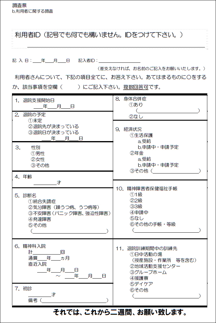 b.利用者に関する調査